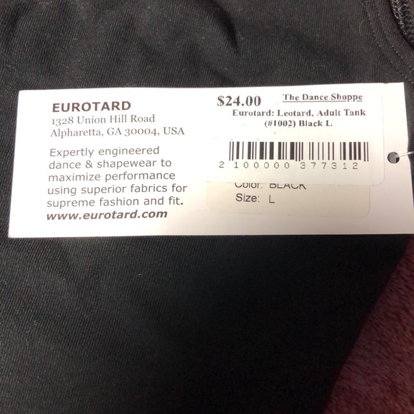 Eurotard Ladies black leotard Large New - Picture 3 of 6